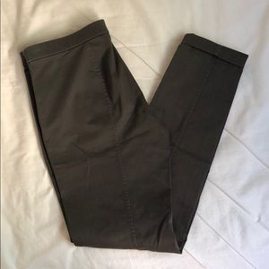 9/15 skinny olive trousers with side zipper